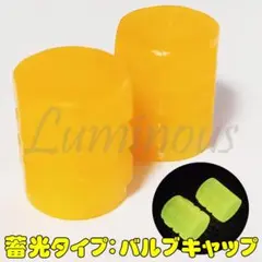 [395] 蓄光 ホイール エアバルブ キャップ バイク タイヤ 黄 2個のサムネイル