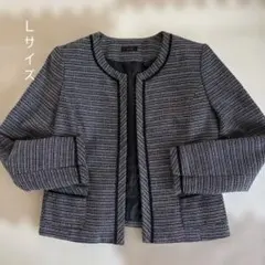 avvノーカラーツイードジャケット　Lサイズ