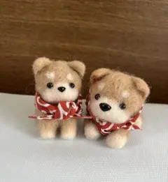 羊毛フェルト 柴犬 の親子のサムネイル