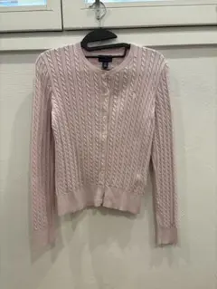 POLO RALPH LAUREN ケーブル編みカーディガン　ピンク　S