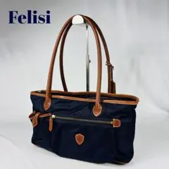 綺麗✨フェリージ トートバッグ ナイロン レザー イタリア製 A4収納