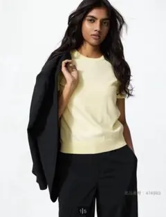 UNIQLO UVカットクルーネックセーター イエローM