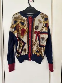 ジェーンマープル　スカーフ柄　カーディガン