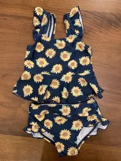 ひまわり柄フリル水着セット 95cm