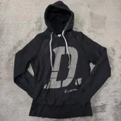 古着 DIESEL ディーゼル ブラック フーディー パーカー ビッグロゴ M