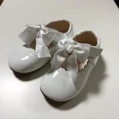 キッズ フォーマルシューズ ホワイトリボン付き