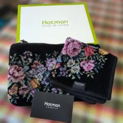 SALE　Hotman　ホットマン　シェニール織　タオルハンカチ　ポーチ　セットのサムネイル