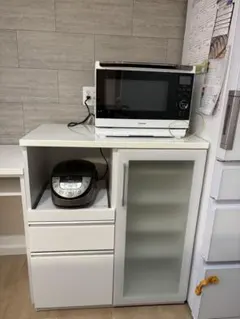 S190 ⭐ NITORI ニトリ キッチンカウンター 食器棚 スリムタイプ 幅80cm USED ニトリ（NITORI） 食器と家電がまとめて入るカウンター 幅80cm (NA