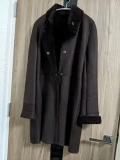 A911　フランス製　リアルムートン　羊革　リバーシブル　コート　リアルファー