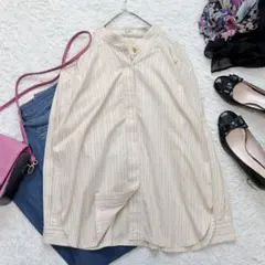 レリアン シャツ ブラウス コットン100% 9号 金ボタン キレイめ