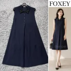 ♡美品♡ FOXEY 希少 42 ジョセフィーヌ ワンピース ダークインディゴ ♡美品♡ FOXEY 希少 42 ジョセフィーヌ ワンピース ダークインディゴ