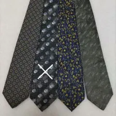 ネクタイ シルク100％ 3本セット 幾何学模様 花柄