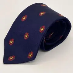 【美品】ブルックスブラザーズ　ゴールデンフリース クレスト レップタイ　ネイビー