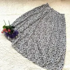 【4 L】【花柄】【フレア】ロングスカート