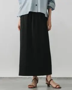 新品未使用 GLOBAL WORK セルフカットプリーツナロースカート ブラック