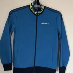adidas 青 ジップアップジャージ