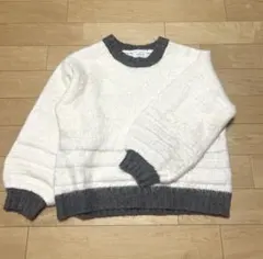 美品　シンプリシテェ　配色プルオーバー　長袖　ニット　セーター　バイカラー