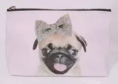 新品パグ子犬パピーワンコメイクコスメポーチforever21ピンクPVCバッグのサムネイル
