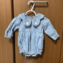 プティマイン ミッフィー ロンパース デニム