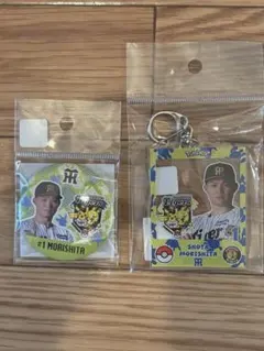 新品]阪神タイガース 森下翔太選手 ポケモン缶バッチ&コースター