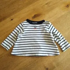 プティマイン♡ロンT　80cm さくらんぼ　ボーダー♡シミほつれあり　訳あり