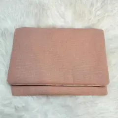 ハンドメイド　移動ポケット　ポケットティッシュケース付　くすみピンク　裏地ハート