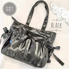 【りむ様専用】痛バ　おまけつき♪　推し　ブラック　両面　リボン　トートバッグ