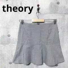 theory セオリー 千鳥柄 ミニスカート 00