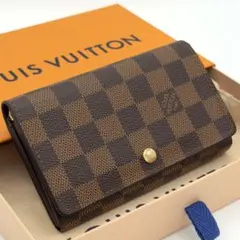外装未使用級 ルイヴィトン ダミエ ポルトモネビエ トレゾール 折り