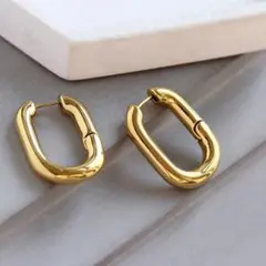 PA101【フープ】ピアス　全2色　モード　シンプル　オシャレ　可愛い　ゴールド
