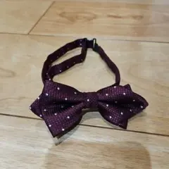 COMME CA ISM バーガンディ ドット 蝶ネクタイ