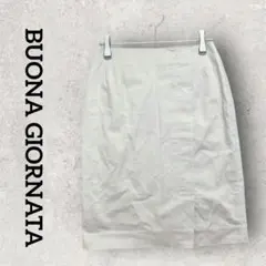 BUONA GIORNATA タイトスカート ひざ丈 スリット (S) ベージュ