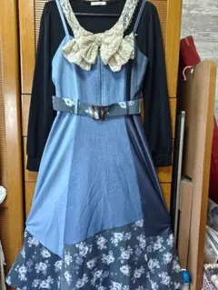 [たな様専用]　アクシーズファム　ミディ丈　パッチワークキャミワンピース　M〜Ｌ