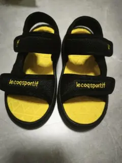 le coq sportif サンダル 17cm ブラック イエローのサムネイル