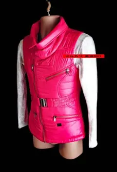 美品 DIESEL レッド ピンク ダウンベスト ディーゼル 赤色 S 防寒