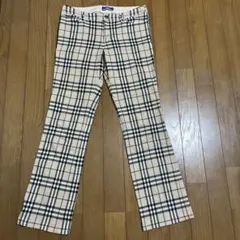 BURBERRY BLUE LABEL ノバチェック×ベージュパンツ 38