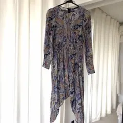 ZARA花柄長袖シャツワンピース