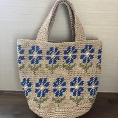 ハンドメイド　かぎ編み　デイジーのハンドバッグ　⑥