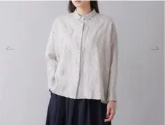 STAMP AND DIARY リネンラウンドカラーシャツ　未使用