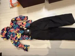Burton 子ども用スキーウェア バートン花柄 黒パンツ付き