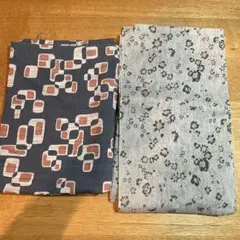 幾何学模様と花柄の生地セット