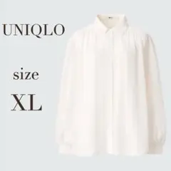完売品　UNIQLO:C ユニクロ　シアーボリュームブラウス　オフホワイト　XLのサムネイル