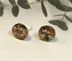 和レジン(１) 和柄 イヤリング 金箔 和装