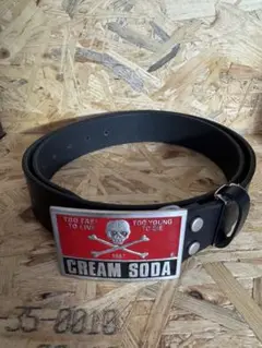 CREAM SODA スカルバックル 黒ベルト CREAM SODA スカルバックル 黒ベルト