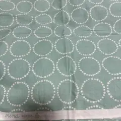 サークル柄生地はぎれ緑白75×70