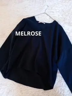 MELROSE CLAIRE ネイビー Vネック 長袖トップス　厚手　秋冬物
