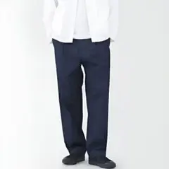 無印良品 MUJI　インディゴ タック ワイドパンツ　archiveのサムネイル