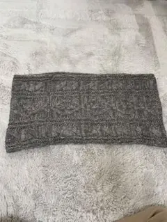 グレー ケーブル編み ニットスヌード