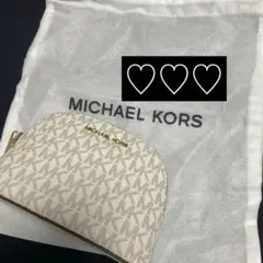MICHAEL KORS MKロゴポーチ ホワイト/グレー