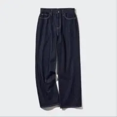 36.UNIQLO ワイドストレートジーンズ　ネイビー　23（58.5cm）